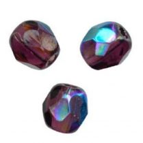 Facettes 4 mm Light Amethyst AB x50, violet clair iris&eacute;