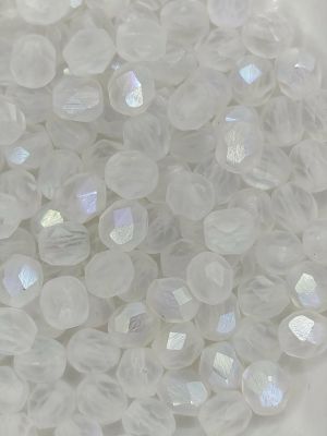 Facettes 6 mm Blanc mat AB x25