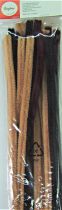 Fil chenille brun / bordeau / chocolat  9mm -50 cm x10 