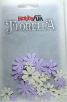 Fleurs blanc/parme avec strass - 33 pices