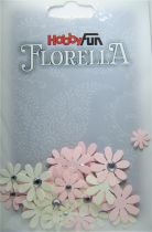 Fleurs blanc/rose avec strass - 33 pices