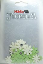 Fleurs blanc/vert avec strass - 33 pices
