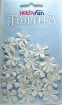 Fleurs blanche avec demi-perle - 20 pices