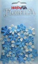 Fleurs dégradé bleu avec demi-perle - 20 pièces