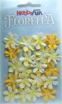 Fleurs dgrad de jaune avec demi-perle - 20 pices