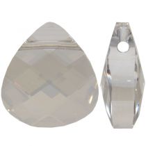 Goutte 6012 Briolette-plate-11x10mm-Crystal-silver -shade-cristal Swarovski x 1