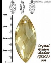 Goutte 6110 30 x 14 mm Crystal Golden Shadow x1 cristal Swarovski, champagne clair