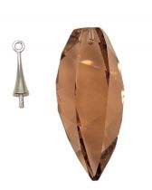 Goutte twisted drop 6540- 30mm-blush-rose x1