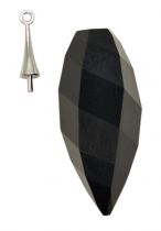 Goutte Twisted Drop 6540 30 mm Jet x1 cristal Swarovski, noir