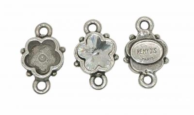 Intercalaire Fleur pour cabochon 4744-10mm- argent vieilli x1