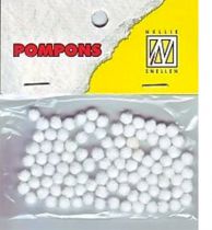 Mini Pompons  3mm blanc x100