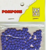 Mini Pompons  3mm bleu x100