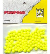 Mini Pompons  3mm jaune fluo x100