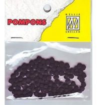 Mini Pompons Ø 3mm noir x100
