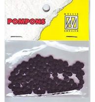 Mini Pompons  3mm noir x100