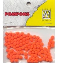 Mini Pompons  3mm orange x100