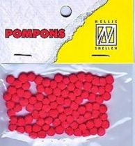 Mini Pompons  3mm rouge x100