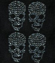 Motif strass thermocollant 4 têtes de mort crystal
