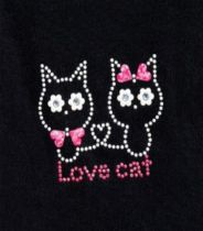 Motifs strass thermocollants love cat