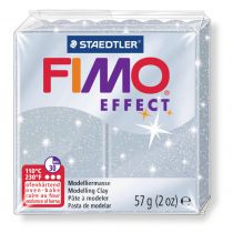 Pâte Fimo Effect 57g Argent Pailleté n°812