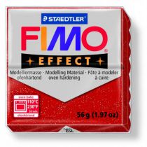 Pte Fimo Effect 57g Rouge Paillet n202