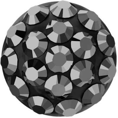 Pav� Cabochon 8mm Jet Hematite Swarovski 