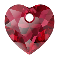 Pendentif Coeur Heart Cut Pendant 6432 Scarlet 10,5mm x1 Swarovski