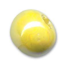 Perle c�ramique Jaune  22mm