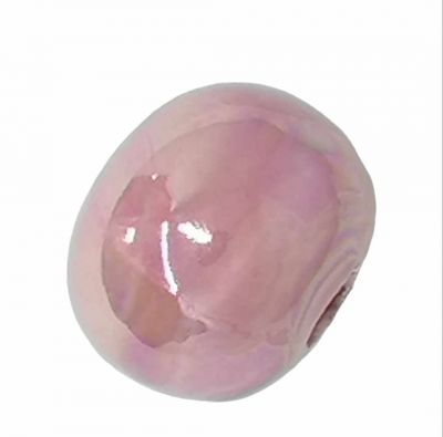 Perle c�ramique Rose clair 13mm