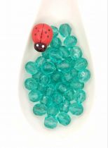 Perle facette 6mm Aigue Zircon x10