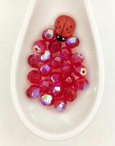 Perle facette 6mm Rouge AB - Siam AB x10