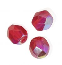 Perle facette 6mm Rouge AB - Siam AB x10