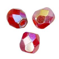 Perle facette Siam ab - rouge 10mm x5