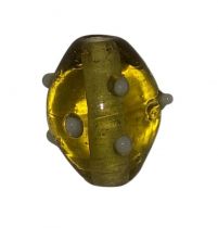 Perle indienne forme olive topaz clair 14x11mm x1