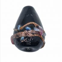 Perle indienne poire - goutte noire 20mm x1
