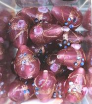 Perle indienne poire - goutte Rose 20mm 