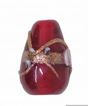 Perle indienne poire - goutte rouge 20mm 