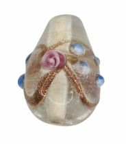 Perle indienne poire - goutte Transparente 20mm x1