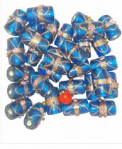 Perle indienne rectangle Bleu Lagon 20mm x1