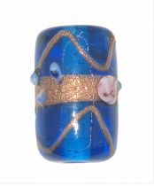 Perle indienne rectangle Bleu Lagon 20mm x1