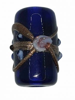 Perle indienne rectangle Bleu Marine 20mm x1