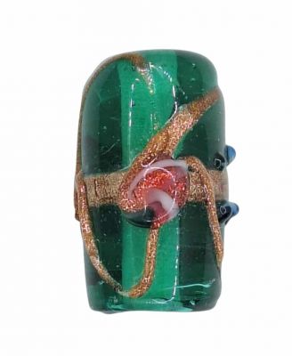 Perle indienne rectangle vert emeraude 20mm x1