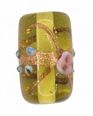 Perle indienne rectangle Vert olivine 20mm x1
