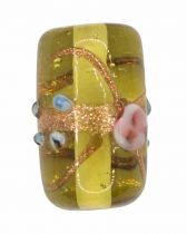 Perle indienne rectangle Vert olivine 20mm x1