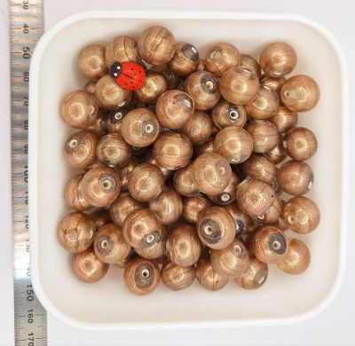 Perle indienne ronde poudr� dor� 12mm x1