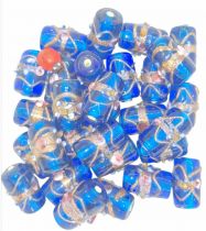 Perle indienne tube capri blue 20mm x1