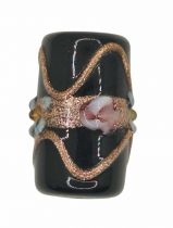 Perle indienne tube Noir 20mm x1
