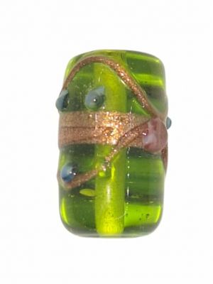 Perle indienne tube vert olivine 20mm x1