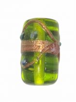 Perle indienne tube vert olivine 20mm x1