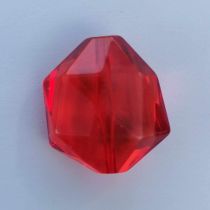 Perle octogonale rouge synthétique 20mm